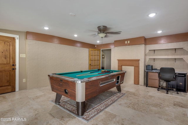 122 Thrush Loop, Lafayette, LA 70508 - game room featuring billiards and ceiling fan