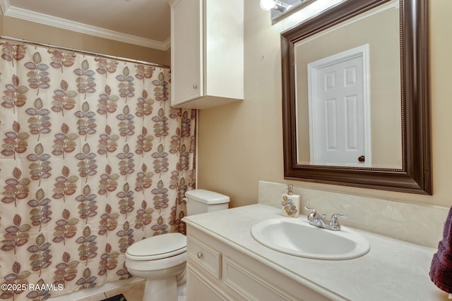 122 Thrush Loop, Lafayette, LA 70508 - full bathroom with vanity, crown molding, and curtained shower