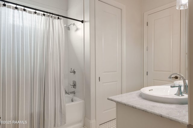 301 Gleneagles Cir, Broussard, LA 70518 - full bathroom with shower / tub combo, tile patterned floors, and vanity