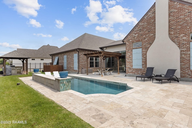 301 Gleneagles Cir, Broussard, LA 70518 - view of swimming pool featuring a pergola, a gazebo, and a patio area