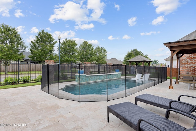 301 Gleneagles Cir, Broussard, LA 70518 - view of swimming pool featuring a gazebo and a patio area