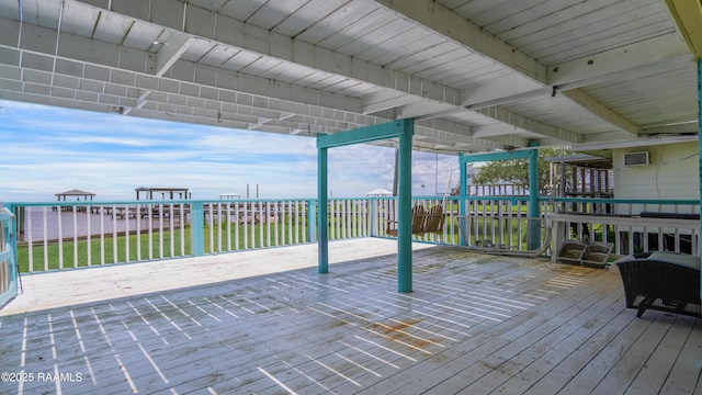 116 Sunset Blvd, Cypremort Point, LA 70538 - deck featuring a fenced backyard and a water view