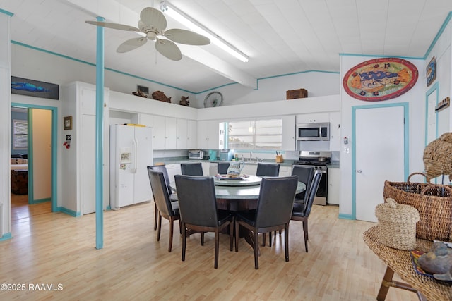 116 Sunset Blvd, Cypremort Point, LA 70538 - dining area with light wood-style floors and a ceiling fan