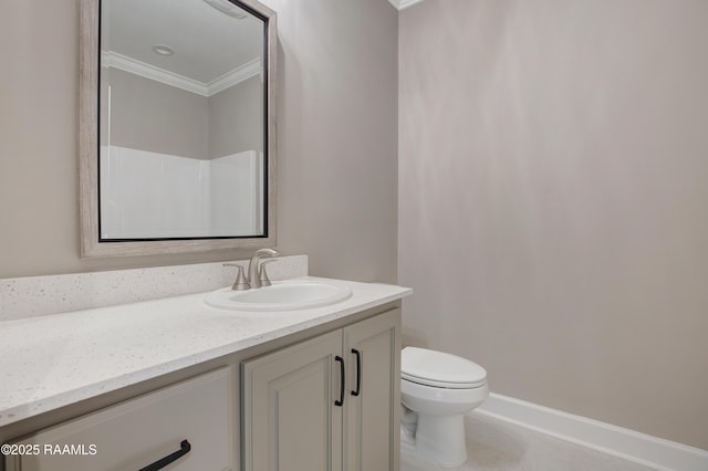 11511 Baker Senior Dr, Abbeville, LA 70510 - full bath with crown molding, vanity, and a shower