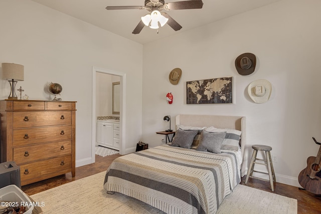7804 Picard Rd, Maurice, LA 70555 - bedroom with ensuite bath and ceiling fan