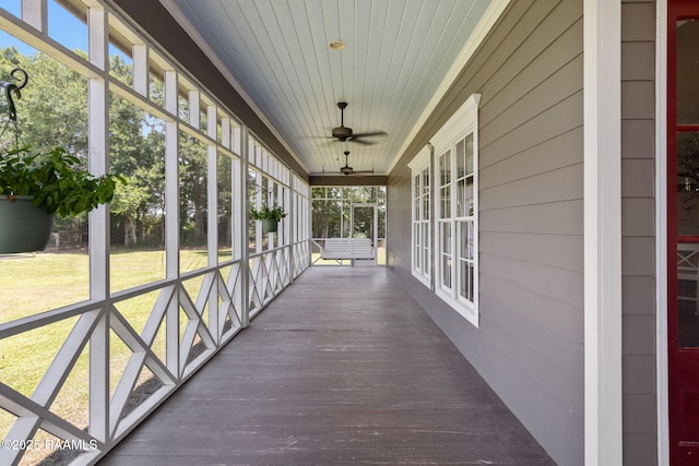 7804 Picard Rd, Maurice, LA 70555 - unfurnished sunroom with plenty of natural light and a ceiling fan