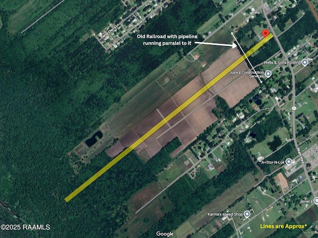 1212 S Main St, Breaux Bridge, LA 70517 - aerial map of property and surrounding area