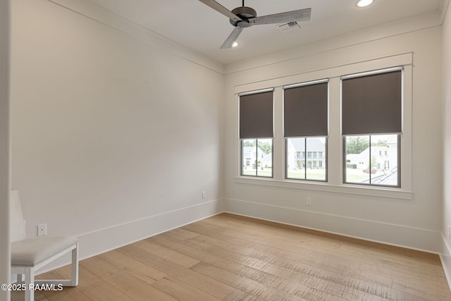 106 Sonoma Way, Lafayette, LA 70508 - unfurnished room with a ceiling fan, recessed lighting, and light wood-style flooring