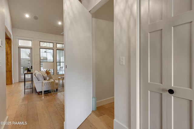 106 Sonoma Way, Lafayette, LA 70508 - hallway featuring light wood finished floors and recessed lighting