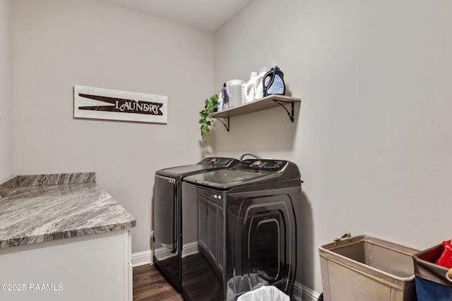 213 E Peck Blvd, Lafayette, LA 70508 - laundry area featuring separate washer and dryer and dark wood finished floors