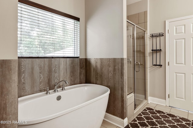 213 E Peck Blvd, Lafayette, LA 70508 - full bathroom with a freestanding bath, a stall shower, and tile patterned flooring