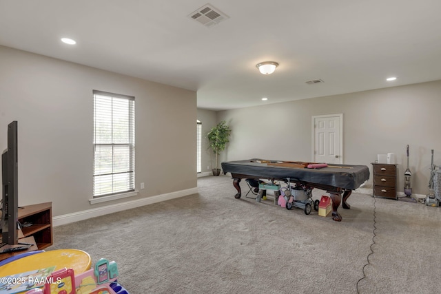 213 E Peck Blvd, Lafayette, LA 70508 - recreation room featuring carpet flooring, plenty of natural light, pool table, and recessed lighting