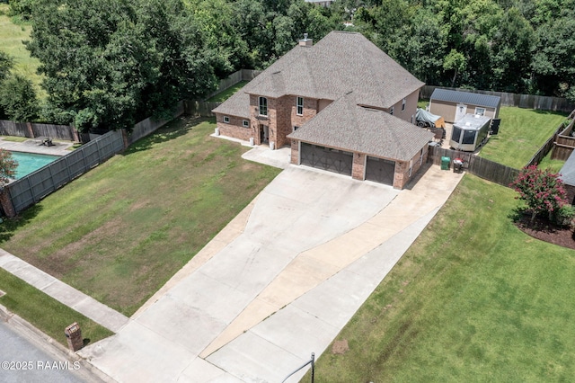 213 E Peck Blvd, Lafayette, LA 70508 - view from above of property featuring a pool area