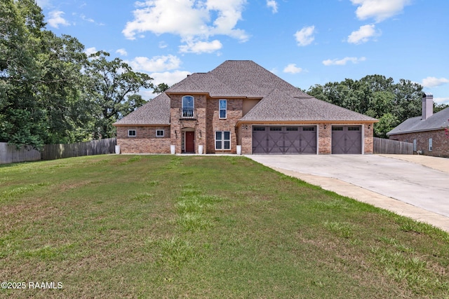 213 E Peck Blvd, Lafayette, LA 70508 - french country inspired facade with brick siding, an attached garage, driveway, and a shingled roof