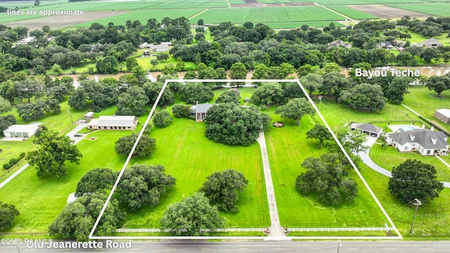 6302 Old Jeanerette Rd, New Iberia, LA 70563 - aerial view of residential area with property boundaries highlighted