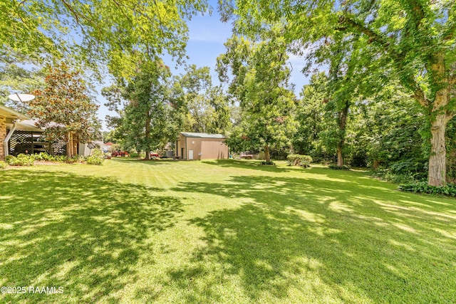 118 Garrigue Dr, Opelousas, LA 70570 - view of grassy yard with an outdoor structure