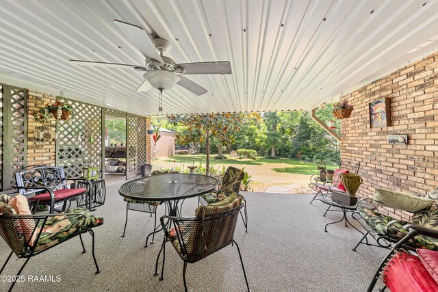 118 Garrigue Dr, Opelousas, LA 70570 - view of patio / terrace with outdoor dining area and a ceiling fan