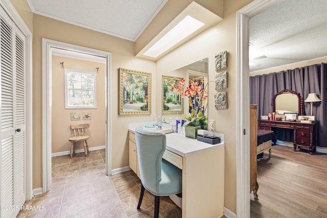 118 Garrigue Dr, Opelousas, LA 70570 - office space with a textured ceiling and ornamental molding