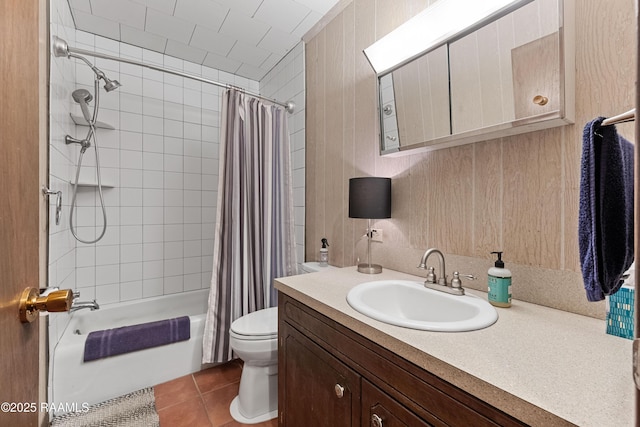 1912 Mimosa St, Abbeville, LA 70510 - bathroom with shower / tub combo, vanity, and tile patterned floors