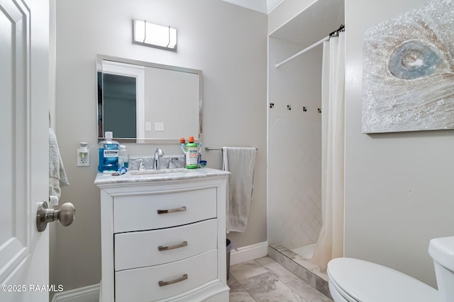 101 Barrow St, New Iberia, LA 70563 - full bath with vanity, a shower stall, and marble look tiles
