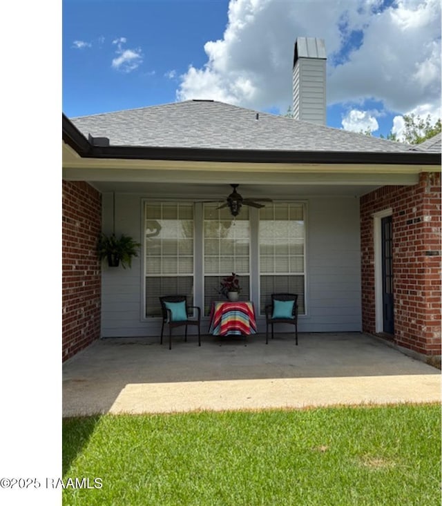 101 Asphodel Ct, Lafayette, LA 70503 - covered porch with a ceiling fan