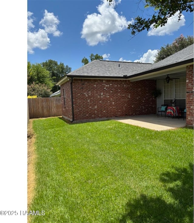 101 Asphodel Ct, Lafayette, LA 70503 - view of yard with ceiling fan and a patio