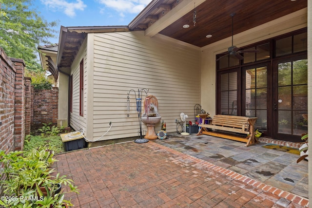 104 Littleton Xing, Lafayette, LA 70508 - view of patio featuring french doors and ceiling fan