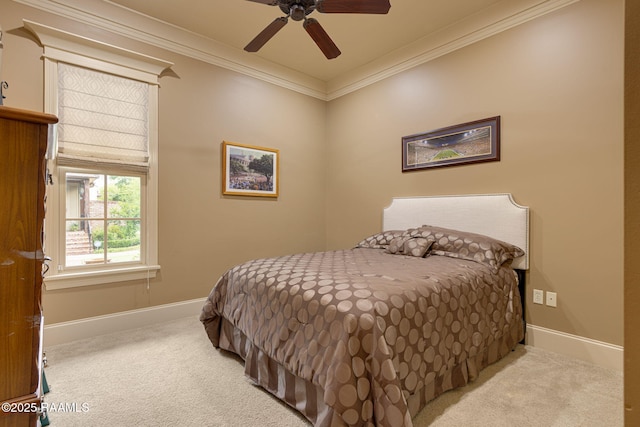 104 Littleton Xing, Lafayette, LA 70508 - bedroom featuring carpet, crown molding, and a ceiling fan