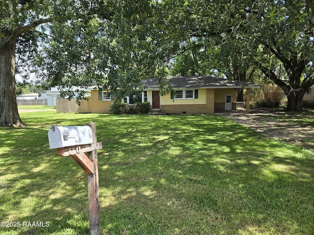 110 Judge Dr, Lafayette, LA 70507 - ranch-style house featuring an attached carport, crawl space, brick siding, and concrete driveway