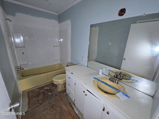 110 Judge Dr, Lafayette, LA 70507 - full bath with vanity, crown molding, and tub / shower combination