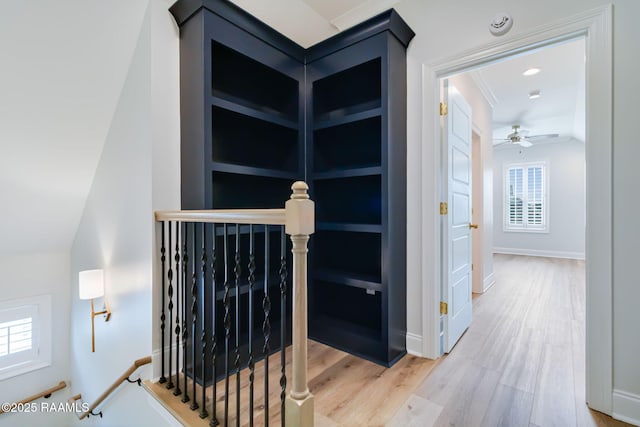 604 Channel Dr, Broussard, LA 70518 - hall with an upstairs landing and wood finished floors