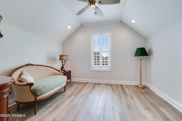 604 Channel Dr, Broussard, LA 70518 - living area with wood finished floors, ceiling fan, lofted ceiling, and recessed lighting