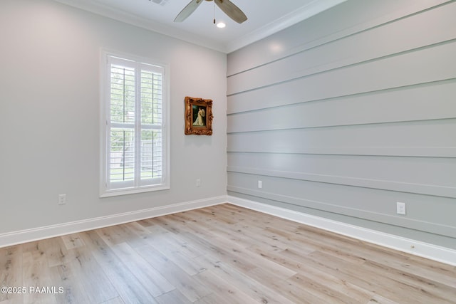 604 Channel Dr, Broussard, LA 70518 - empty room with crown molding, light wood-type flooring, and a ceiling fan