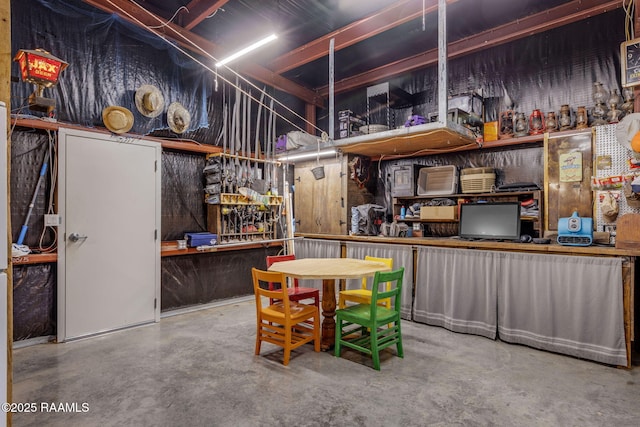 1054 Preston Broussard Rd, Arnaudville, LA 70512 - unfinished below grade area featuring a workshop area