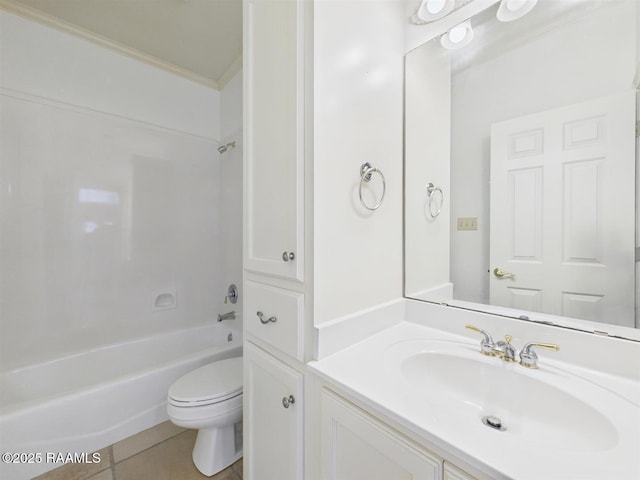 101 Lockeport Cir, Lafayette, LA 70508 - full bath with vanity,  shower combination, tile patterned flooring, and ornamental molding