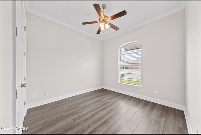413 Easy Rock Landing Dr, Broussard, LA 70518 - empty room featuring wood finished floors, ceiling fan, and crown molding