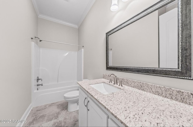 413 Easy Rock Landing Dr, Broussard, LA 70518 - full bath featuring crown molding, vanity, and bathing tub / shower combination