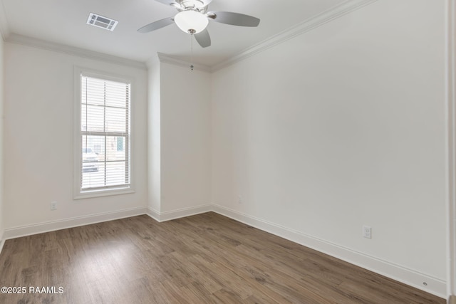 118 Rue Argenteuil, Lafayette, LA 70506 - empty room featuring wood finished floors, crown molding, and ceiling fan