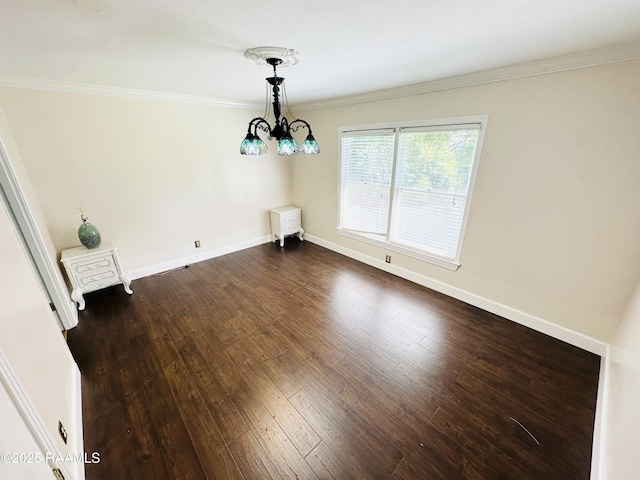 201 Edgewood Dr, Lafayette, LA 70503 - unfurnished dining area featuring dark wood-style flooring and ornamental molding