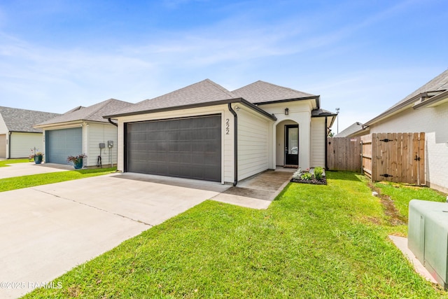 222 Alpine Dr, Lafayette, LA 70506 - view of front of property with an attached garage, driveway, roof with shingles, and a gate