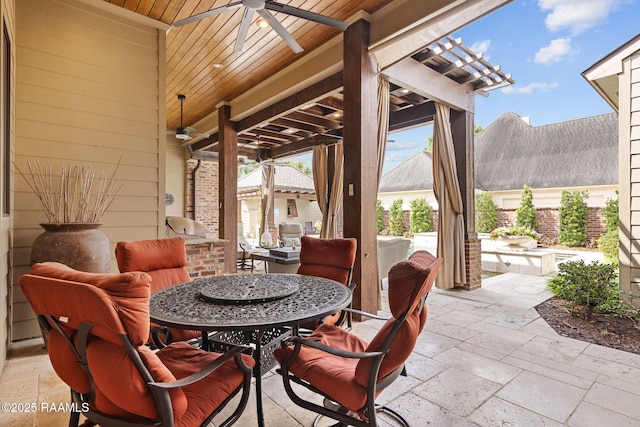 101 Enclave Ct, Lafayette, LA 70508 - view of patio / terrace featuring ceiling fan, outdoor dining space, and an outdoor kitchen