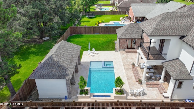 506 Terrell Ct, New Iberia, LA 70563 - aerial perspective of suburban area with a pool