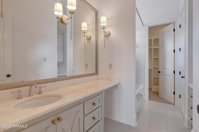 506 Terrell Ct, New Iberia, LA 70563 - full bathroom with vanity, tile patterned floors, and a closet