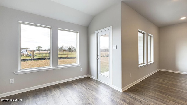 322 White Pine Dr, Lafayette, LA 70501 - foyer entrance with dark wood-style floors and lofted ceiling
