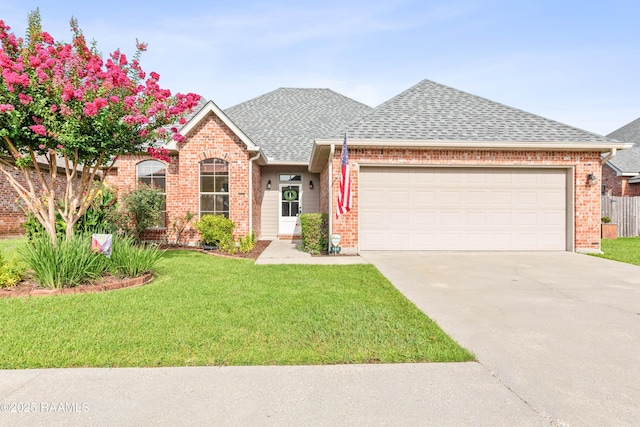 105 Clear Lake Dr, Lafayette, LA 70506 - view of front of house with brick siding, concrete driveway, a garage, and a shingled roof
