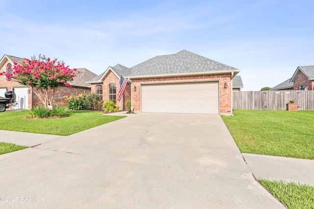 105 Clear Lake Dr, Lafayette, LA 70506 - view of front of home featuring driveway, roof with shingles, a garage, and brick siding
