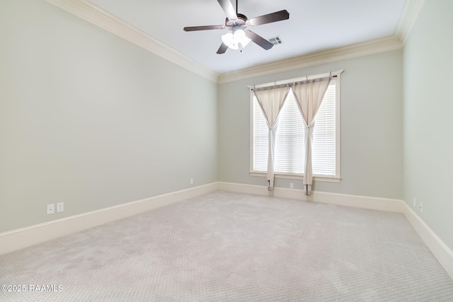 100 Serenity Sound Dr, Lafayette, LA 70506 - carpeted empty room with crown molding and ceiling fan