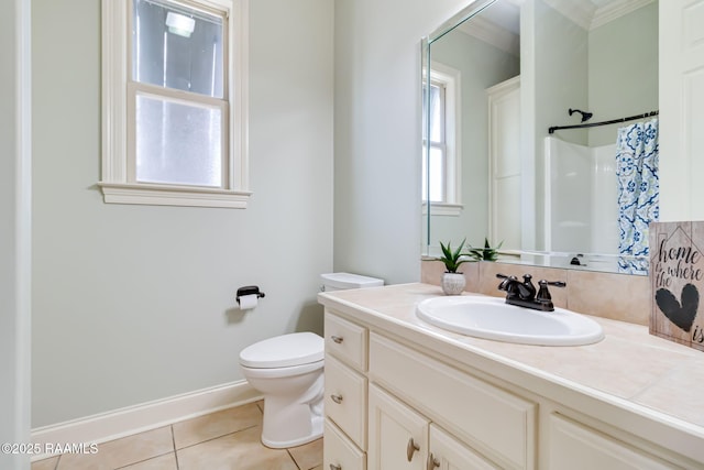 100 Serenity Sound Dr, Lafayette, LA 70506 - bathroom featuring vanity, tile patterned floors, and a shower with shower curtain