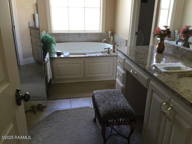106 Princeton Woods Loop, Lafayette, LA 70508 - full bath featuring a bath, vanity, and tile patterned flooring