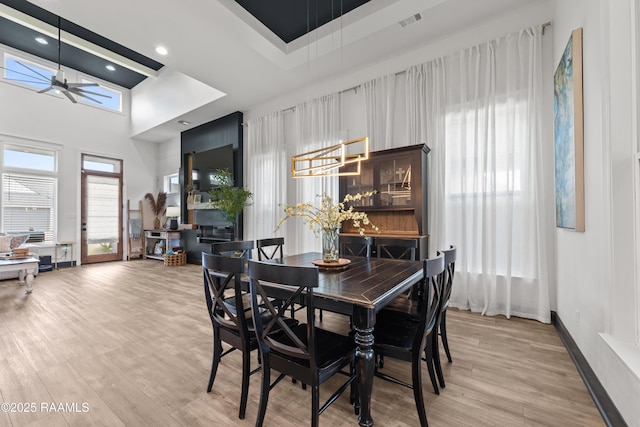 127 Lakes Edge Dr, Broussard, LA 70518 - dining space with ceiling fan, light wood-style floors, and recessed lighting